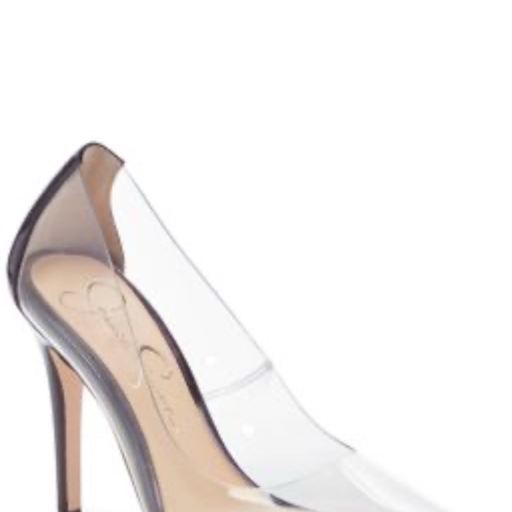 Jessica Simpson Black and Clear Heels
